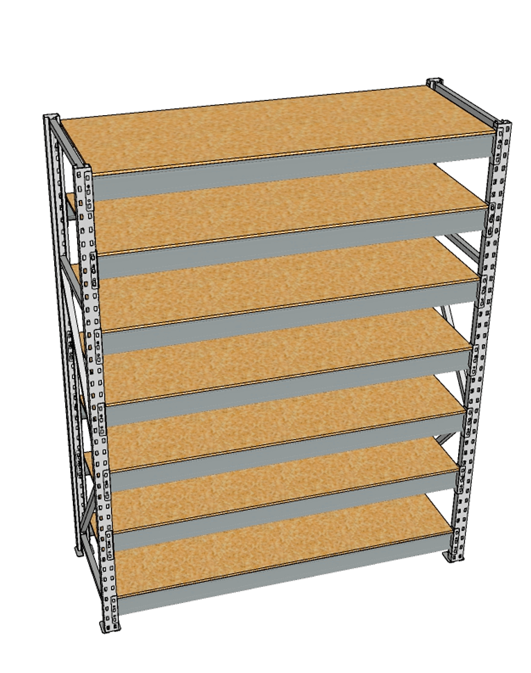 Стеллаж грузовой СГР 2500x1500x500 7 полок (ДСП) купить в Краснодаре