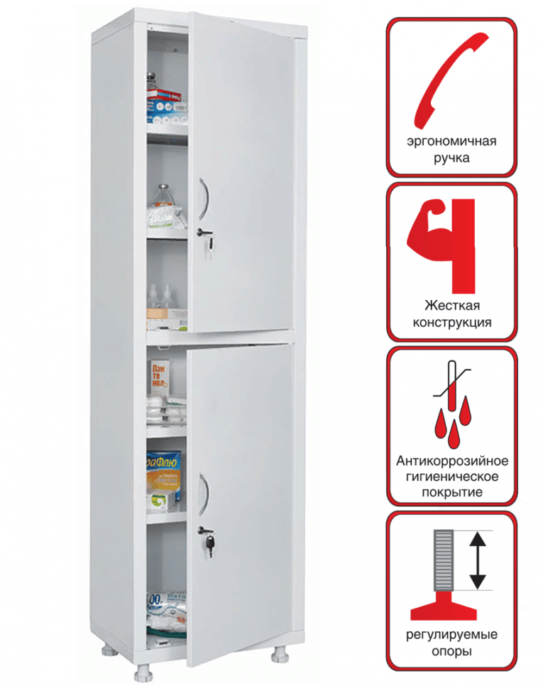 Медицинский шкаф HILFE МД 1 1657/SS купить в Краснодаре