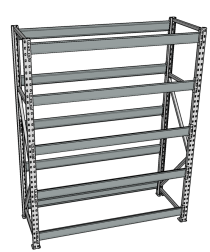 Стеллаж грузовой СГР 2500x1500x800 5 полок (без настила)