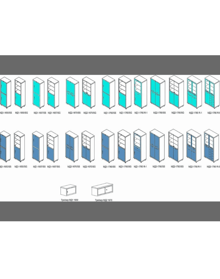 Медицинский шкаф HILFE МД 2 1670/SG купить в Краснодаре