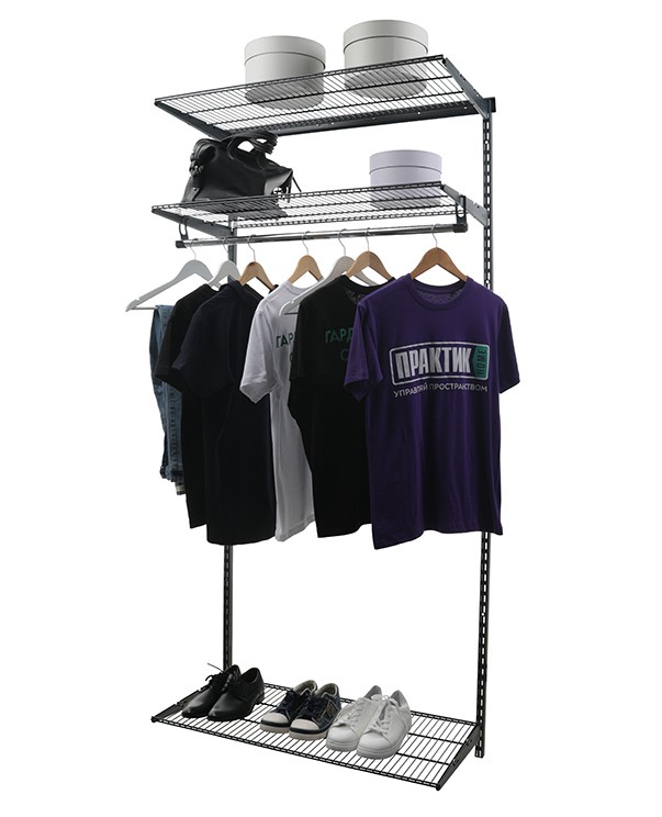 Гардеробная система Практик Home Basic G90 графит купить в Краснодаре