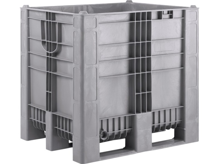 BoxPallet 1200х1000х1140 сплошной, на 3-х полозьях серый купить в Краснодаре