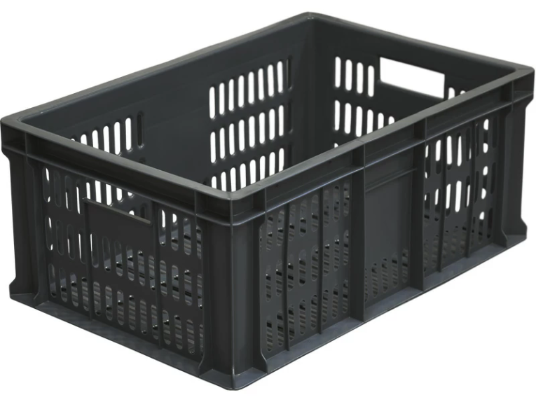 Ящик 600х400х250 с перфорацией чёрный купить в Краснодаре