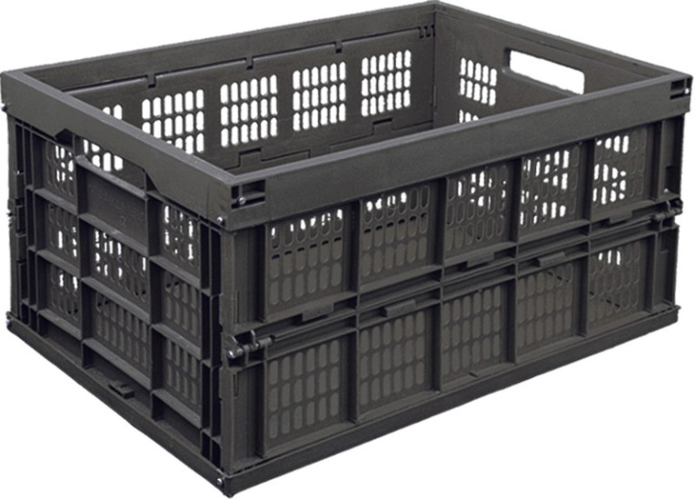 Ящик 535х350х272 складной перфорированный, чёрный купить в Краснодаре Ящик 535х350х272 складной перфорированный, чёрный купить в Краснодаре