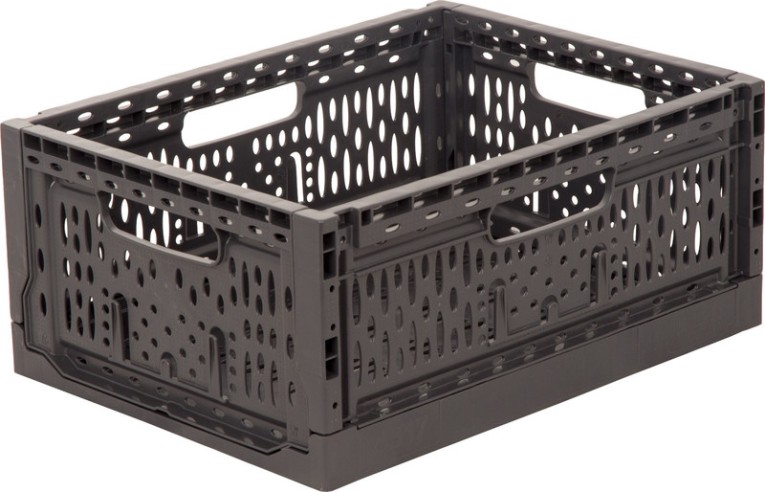 Ящик складной 400х300х170 перфорированный темно-серый купить в Краснодаре Ящик складной 400х300х170 перфорированный темно-серый купить в Краснодаре