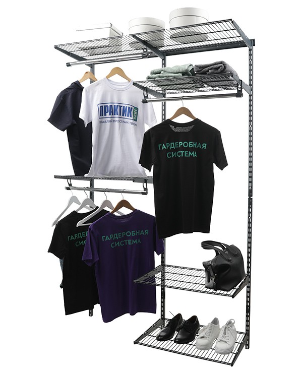 Гардеробная система Практик Home Optima G120 графит купить в Краснодаре Гардеробная система Практик Home Optima G120 графит купить в Краснодаре