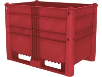 Контейнер пластиковый 1200х800х870 красный, сплошной