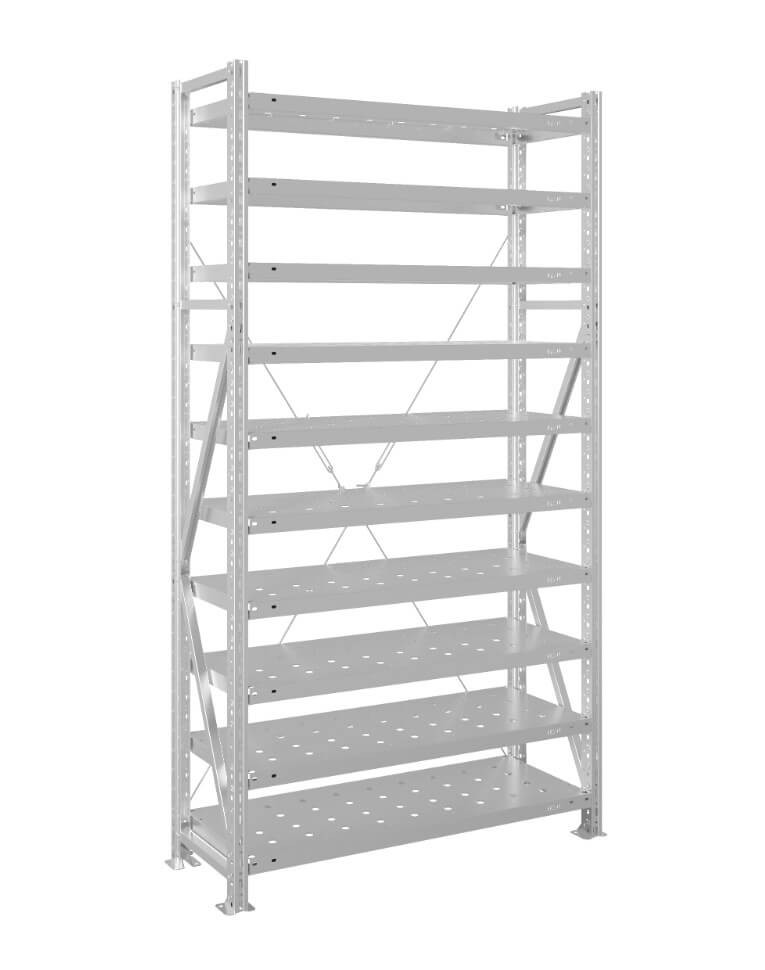 Стеллаж MS U 2500x1500x400 10 полок (250 кг, перф) купить в Краснодаре Стеллаж MS U 2500x1500x400 10 полок (250 кг, перф) купить в Краснодаре