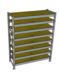 Стеллаж грузовой СГР 3000x1500x400 8 полок (фанера) Стеллаж грузовой СГР 3000x1500x400 8 полок (фанера)