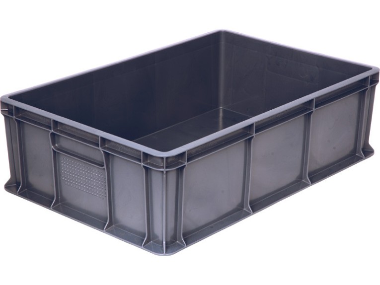 Ящик 600х400х180 мм сплошной без ручек серый купить в Краснодаре