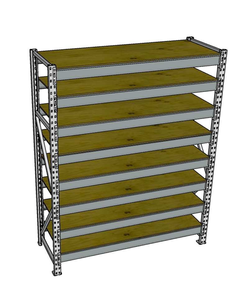Стеллаж грузовой СГР 3000x1500x600 8 полок (фанера) купить в Краснодаре Стеллаж грузовой СГР 3000x1500x600 8 полок (фанера) купить в Краснодаре