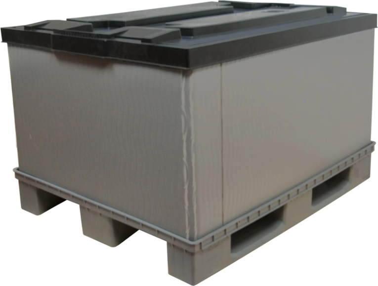Контейнер 1200х800х860 мм сплошной разборный на п/паллет серый купить в Краснодаре