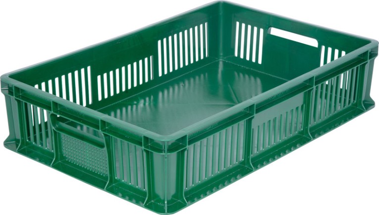 Ящик 600х400х140 мм дно сплош.стенки перф. с полузакрытой ручкой зеленый купить в Краснодаре Ящик 600х400х140 мм дно сплош.стенки перф. с полузакрытой ручкой зеленый купить в Краснодаре