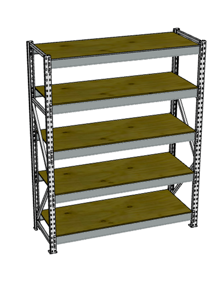 Стеллаж грузовой СГР 3000x900x600 5 полок (фанера) купить в Краснодаре