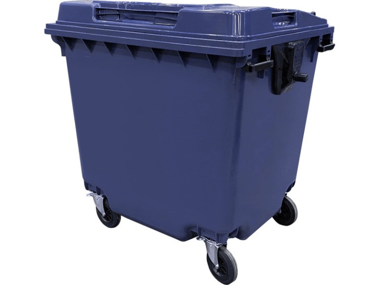 Мусорный контейнер 1 100л. на колёсах цв. синий купить в Краснодаре Мусорный контейнер 1 100л. на колёсах цв. синий купить в Краснодаре