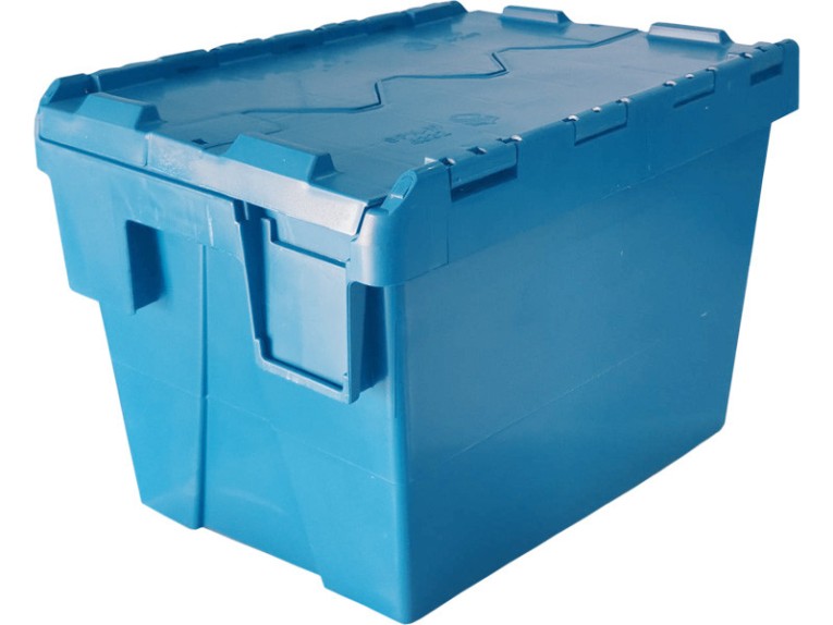 Ящик 400х300х306 сплошной, с крышкой синий купить в Краснодаре Ящик 400х300х306 сплошной, с крышкой синий купить в Краснодаре