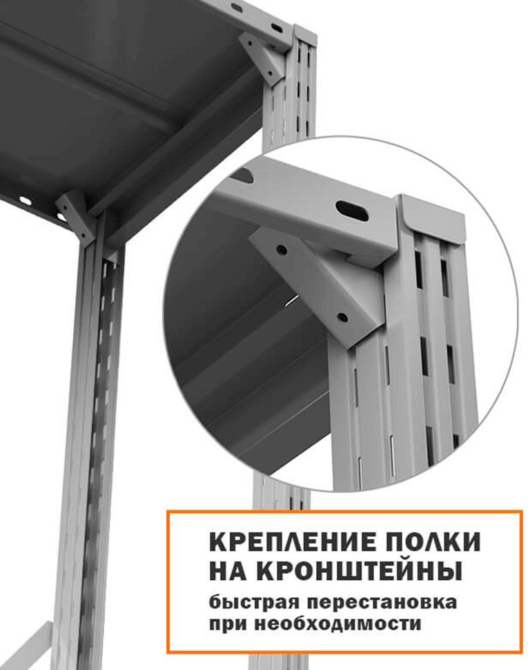 Стеллаж ТСУ 2500x1200x600 3 полки (300 кг, перф) купить в Краснодаре