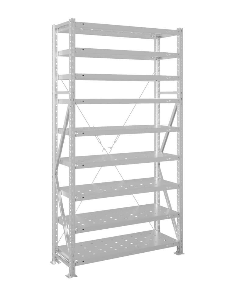 Стеллаж MS U 2000x1000x500 9 полок (300 кг, перф) купить в Краснодаре Стеллаж MS U 2000x1000x500 9 полок (300 кг, перф) купить в Краснодаре