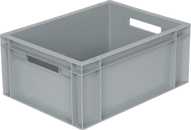 Ящик 400х300х175 сплошной, с ручками, гладкое дно, серый B-4316 купить в Краснодаре Ящик 400х300х175 сплошной, с ручками, гладкое дно, серый B-4316 купить в Краснодаре