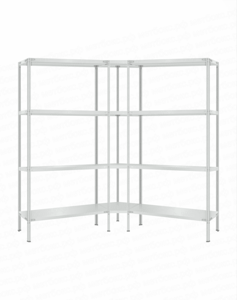 Стеллаж угловой 2000х1600х1600 (4 яруса глубиной 400мм) купить в Краснодаре