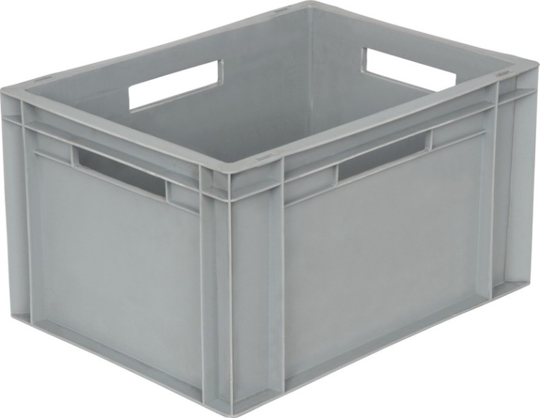 Ящик 400х300х230 сплошной,с ручками,гладкое дно, серый B-4322 купить в Краснодаре