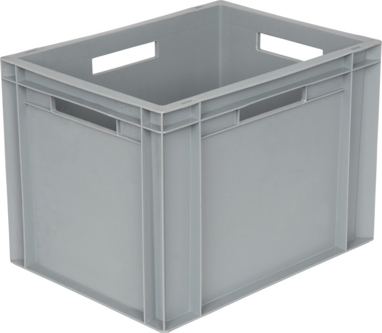 Ящик 400х300х290 сплошной, с ручками, гладкое дно, серый B-4328 купить в Краснодаре Ящик 400х300х290 сплошной, с ручками, гладкое дно, серый B-4328 купить в Краснодаре