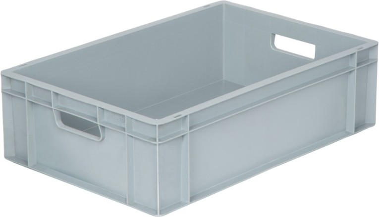 Ящик 600х400х175 сплошной, с ручками, дно с усилением, серый B-4616 купить в Краснодаре