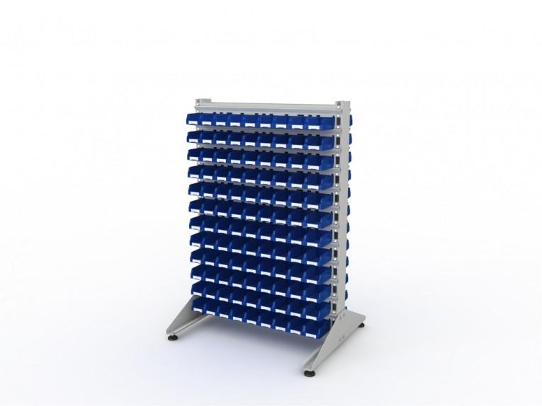 Стеллаж для пластиковых лотков SORTEX двухсторонний 1500x1000x800.01 купить в Краснодаре