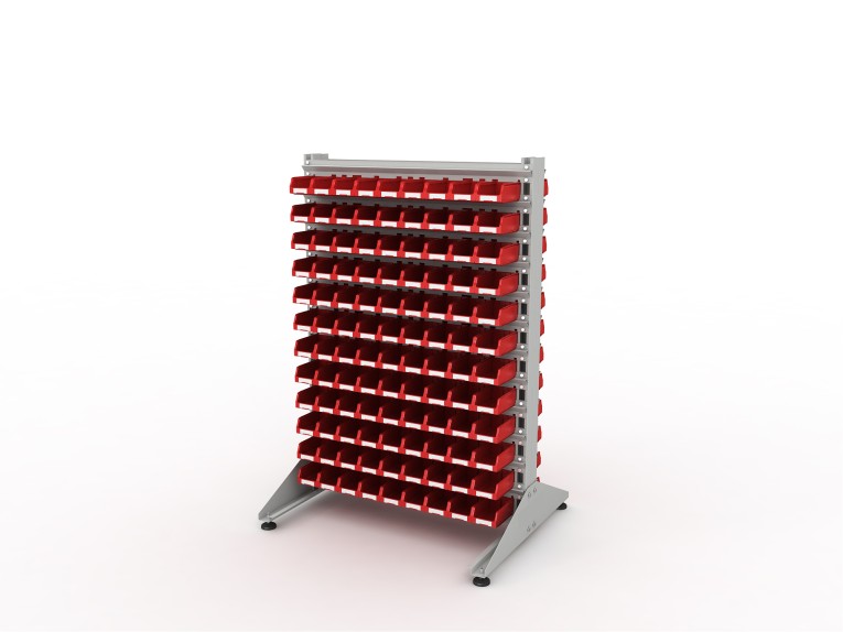 Стеллаж для пластиковых лотков SORTEX двухсторонний 1500x1000x800.01 купить в Краснодаре