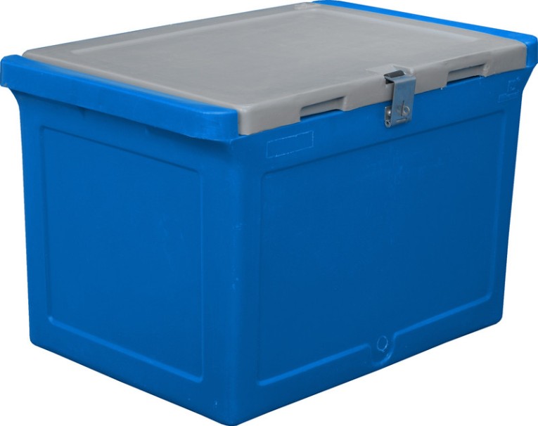 Контейнер 645х405х420 мм синий с крышкой купить в Краснодаре