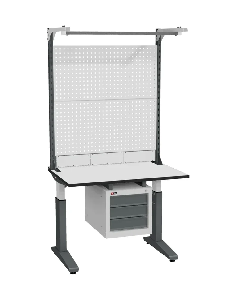 Стол монтажный ДиКом СР-100-01, ESD Thermopal, регулировка винтом, экран Э3, с подвесной тумбой купить в Краснодаре