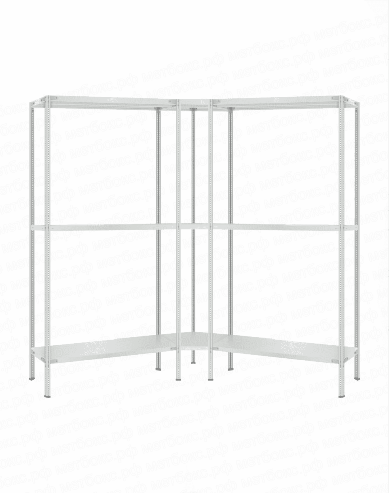 Стеллаж угловой 2000х1800х1800 (3 яруса глубиной 600мм) купить в Краснодаре Стеллаж угловой 2000х1800х1800 (3 яруса глубиной 600мм) купить в Краснодаре