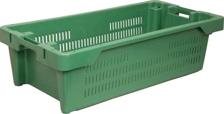 Ящик рыбный 800х400х225 перфорированный дно сплошное зеленый купить в Краснодаре Ящик рыбный 800х400х225 перфорированный дно сплошное зеленый купить в Краснодаре