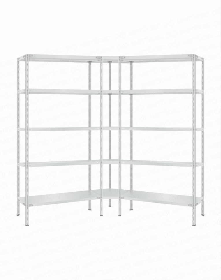 Стеллаж угловой 2000х1800х1800 (5 ярусов глубиной 600мм) купить в Краснодаре