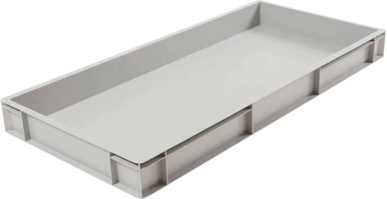 Ящик 1000х400х120 сплошной, без ручек, дно с усилением, серый B-4011 купить в Краснодаре