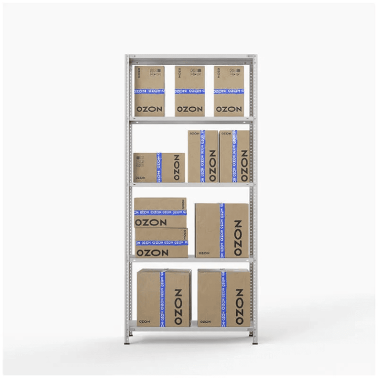 Стеллаж ПВЗ Озон 2000х1000х400 5 полок купить в Краснодаре Стеллаж ПВЗ Озон 2000х1000х400 5 полок купить в Краснодаре