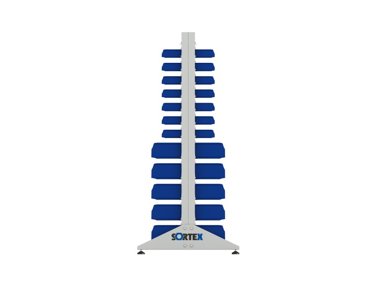 Стеллаж для пластиковых лотков SORTEX двухсторонний 1800x1000x800.04 купить в Краснодаре Стеллаж для пластиковых лотков SORTEX двухсторонний 1800x1000x800.04 купить в Краснодаре