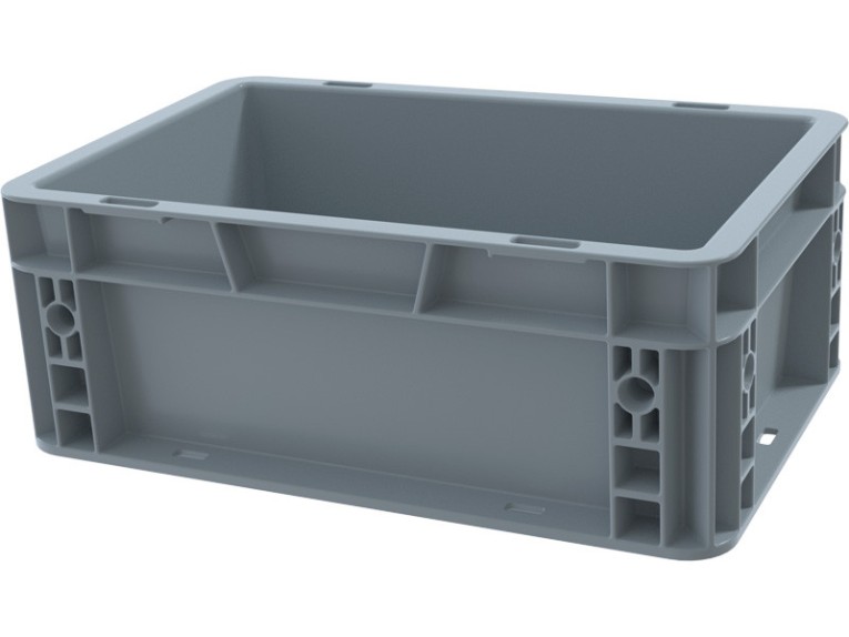 Ящик 300х200х120 сплошной, гладкое дно, цв. серый купить в Краснодаре Ящик 300х200х120 сплошной, гладкое дно, цв. серый купить в Краснодаре