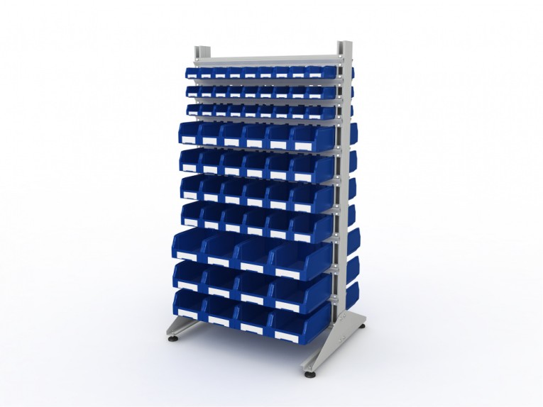 Стеллаж для пластиковых лотков SORTEX двухсторонний 1800x1000x800.05 купить в Краснодаре Стеллаж для пластиковых лотков SORTEX двухсторонний 1800x1000x800.05 купить в Краснодаре