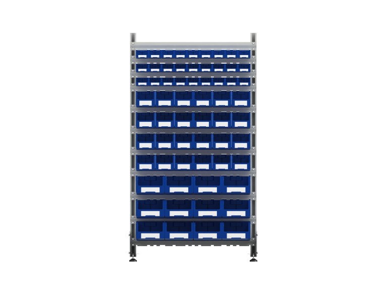 Стеллаж для пластиковых лотков SORTEX двухсторонний 1800x1000x800.05 купить в Краснодаре Стеллаж для пластиковых лотков SORTEX двухсторонний 1800x1000x800.05 купить в Краснодаре