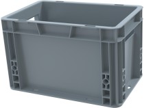Ящик 300х200х170 сплошной, гладкое дно, цв. серый