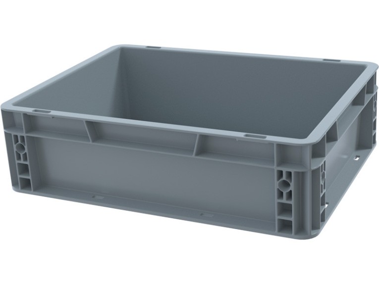 Ящик 400х300х120 сплошной, усиленное дно, цв. серый купить в Краснодаре Ящик 400х300х120 сплошной, усиленное дно, цв. серый купить в Краснодаре