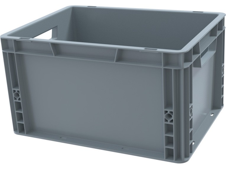 Ящик 400х300х220 сплошной, усиленное дно, цв. серый купить в Краснодаре Ящик 400х300х220 сплошной, усиленное дно, цв. серый купить в Краснодаре