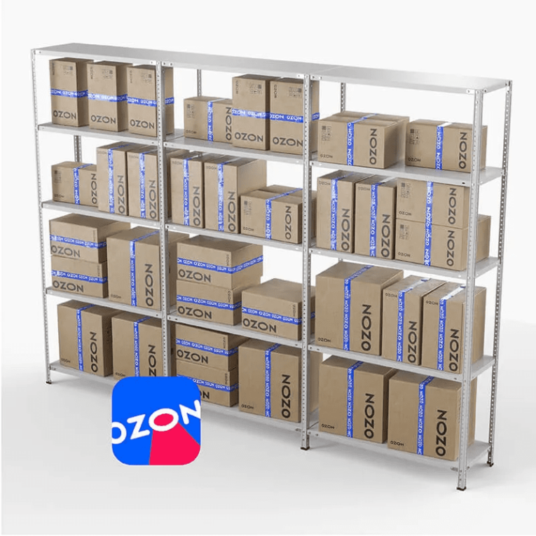 Стеллаж ПВЗ Озон 2000х3000х400 5 полок купить в Краснодаре Стеллаж ПВЗ Озон 2000х3000х400 5 полок купить в Краснодаре