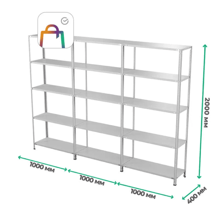 Стеллаж ПВЗ Сбер 2000х3000х400 5 полок купить в Краснодаре Стеллаж ПВЗ Сбер 2000х3000х400 5 полок купить в Краснодаре
