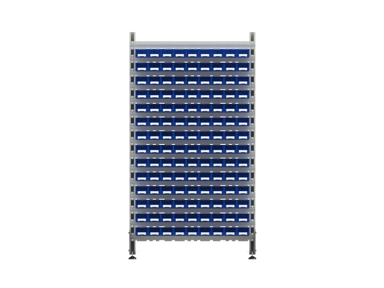 Стеллаж для пластиковых лотков SORTEX односторонний 1800x1000x450.01 купить в Краснодаре Стеллаж для пластиковых лотков SORTEX односторонний 1800x1000x450.01 купить в Краснодаре