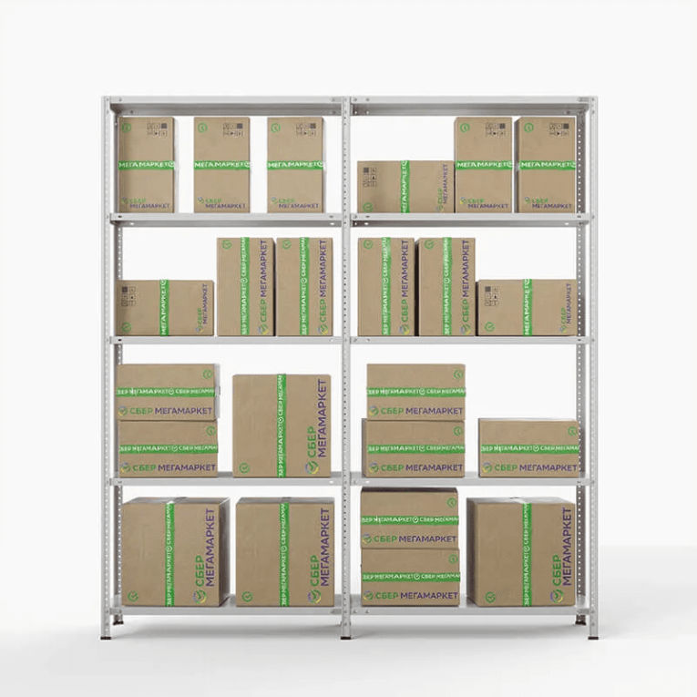 Стеллаж ПВЗ Сбер 2000х2000х400 5 полок купить в Краснодаре Стеллаж ПВЗ Сбер 2000х2000х400 5 полок купить в Краснодаре