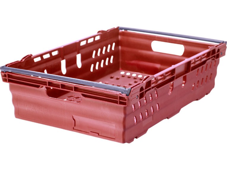 Ящик 600х400х167 со складываемыми ручками красный купить в Краснодаре Ящик 600х400х167 со складываемыми ручками красный купить в Краснодаре