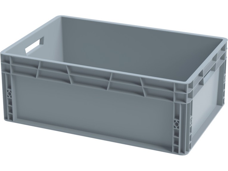 Ящик 600х400х220 сплошной, усиленное дно, цв. серый купить в Краснодаре Ящик 600х400х220 сплошной, усиленное дно, цв. серый купить в Краснодаре