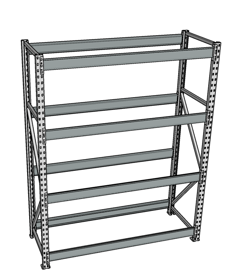 Стеллаж грузовой СГР 2500x1500x1000 4 полки (без настила) купить в Краснодаре Стеллаж грузовой СГР 2500x1500x1000 4 полки (без настила) купить в Краснодаре